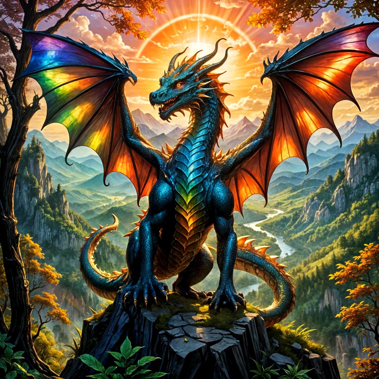 A stained glass dragon. 969