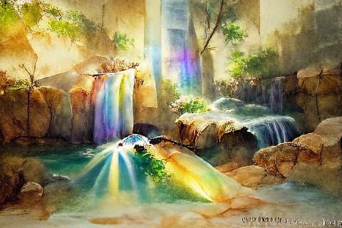 Rainbow Waterfall: A Cascade of Colors