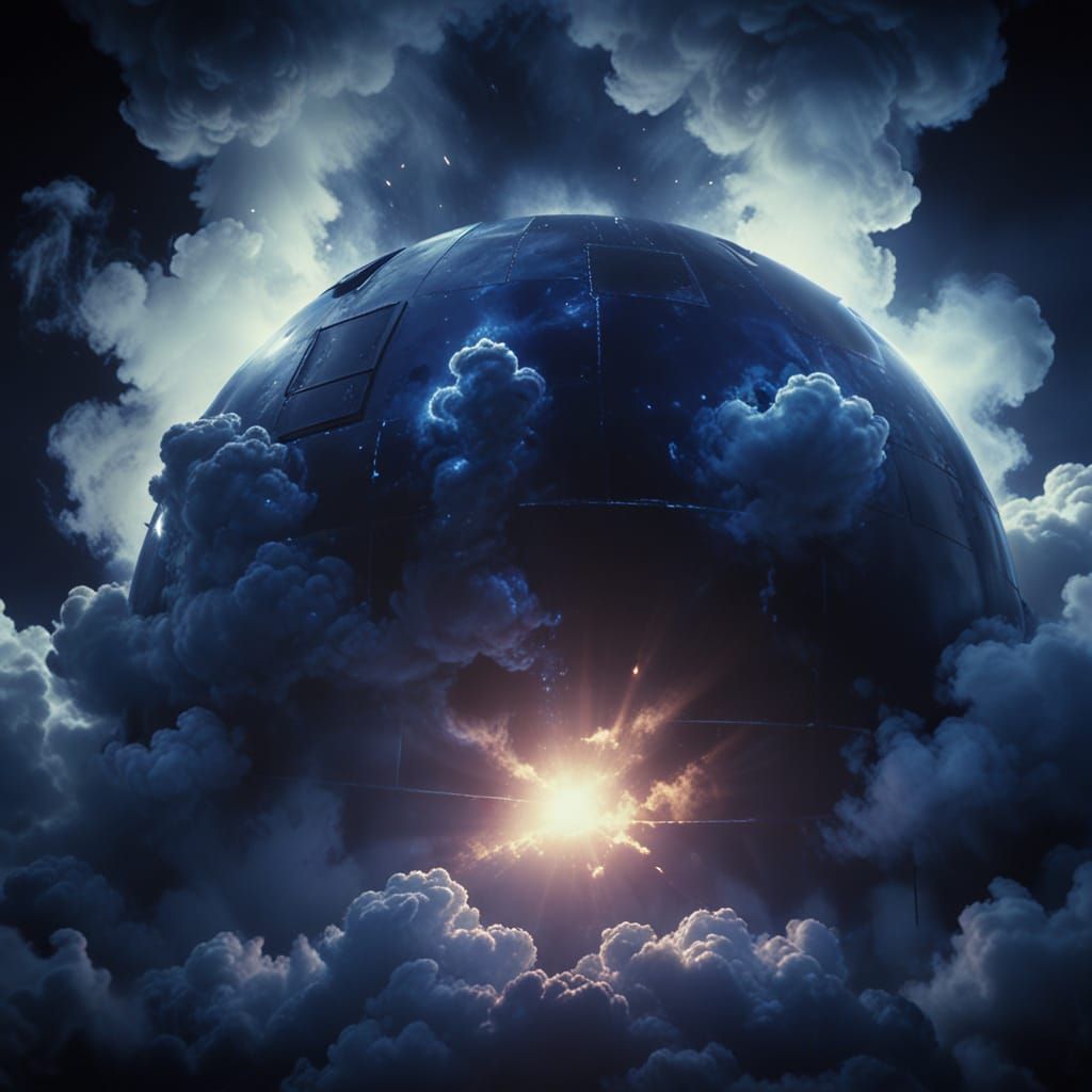 Ominous Indigo Miasma Emanating from Metallic Dome