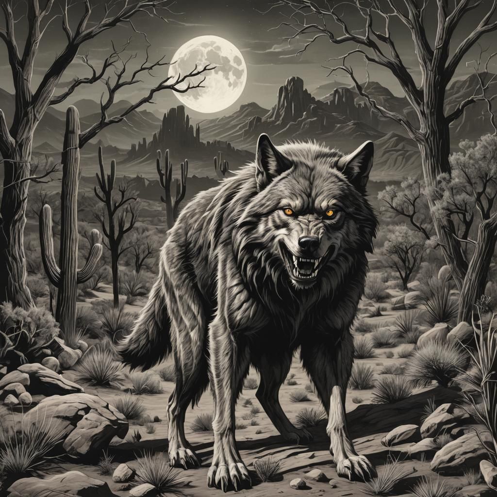 Arizona Werewolf Image Generated by AI