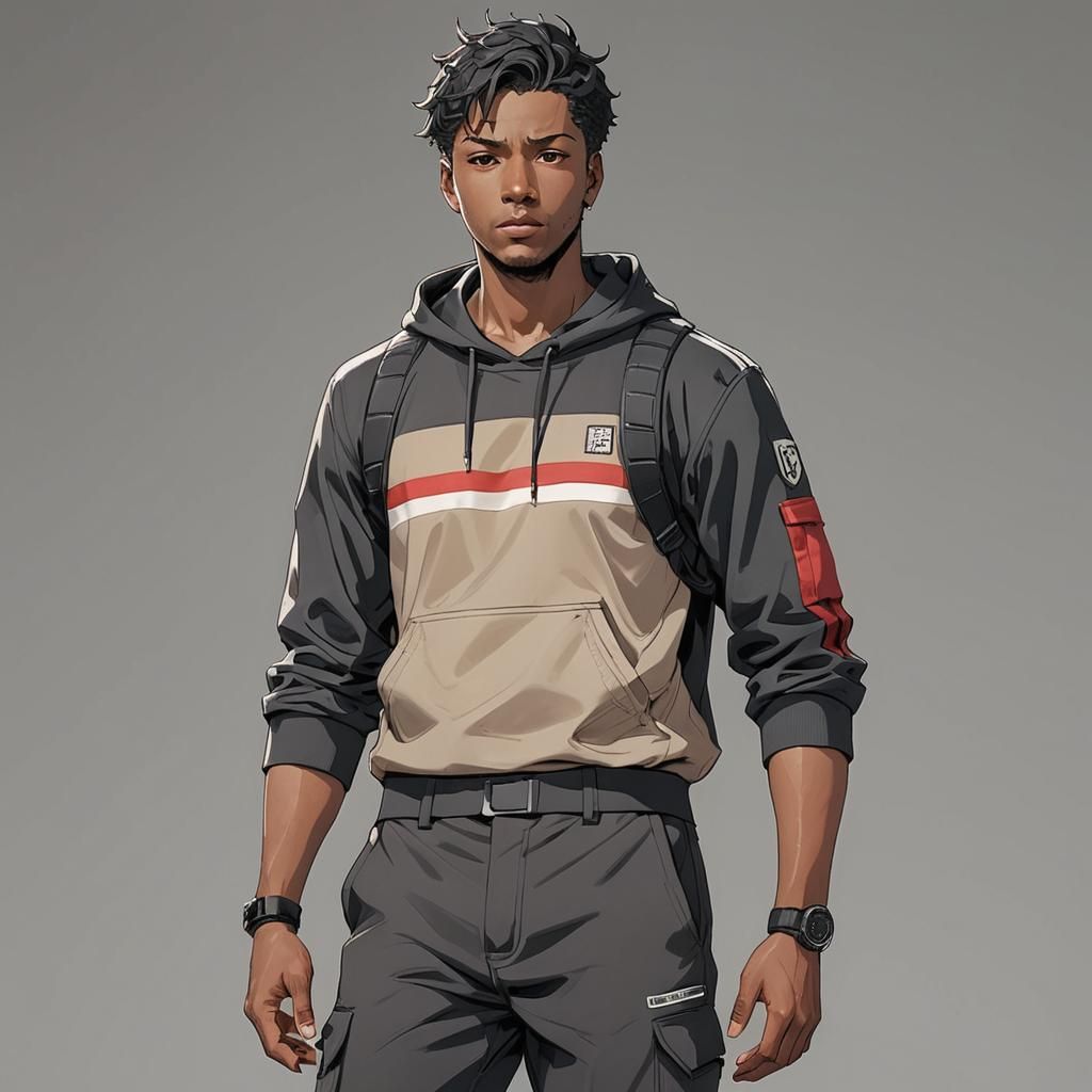 Anime Style Runner in Black and Red