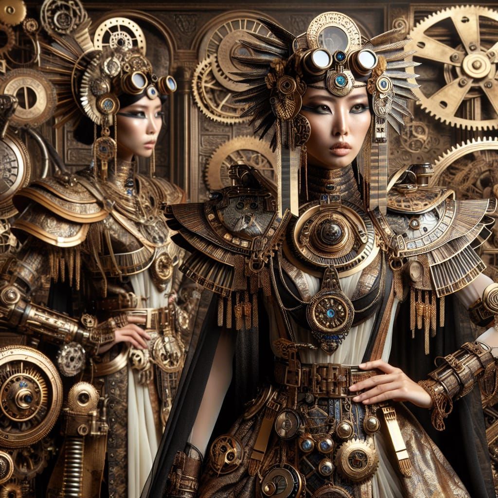 Steampunk Ancient Egypt Haute Couture Fashion Model