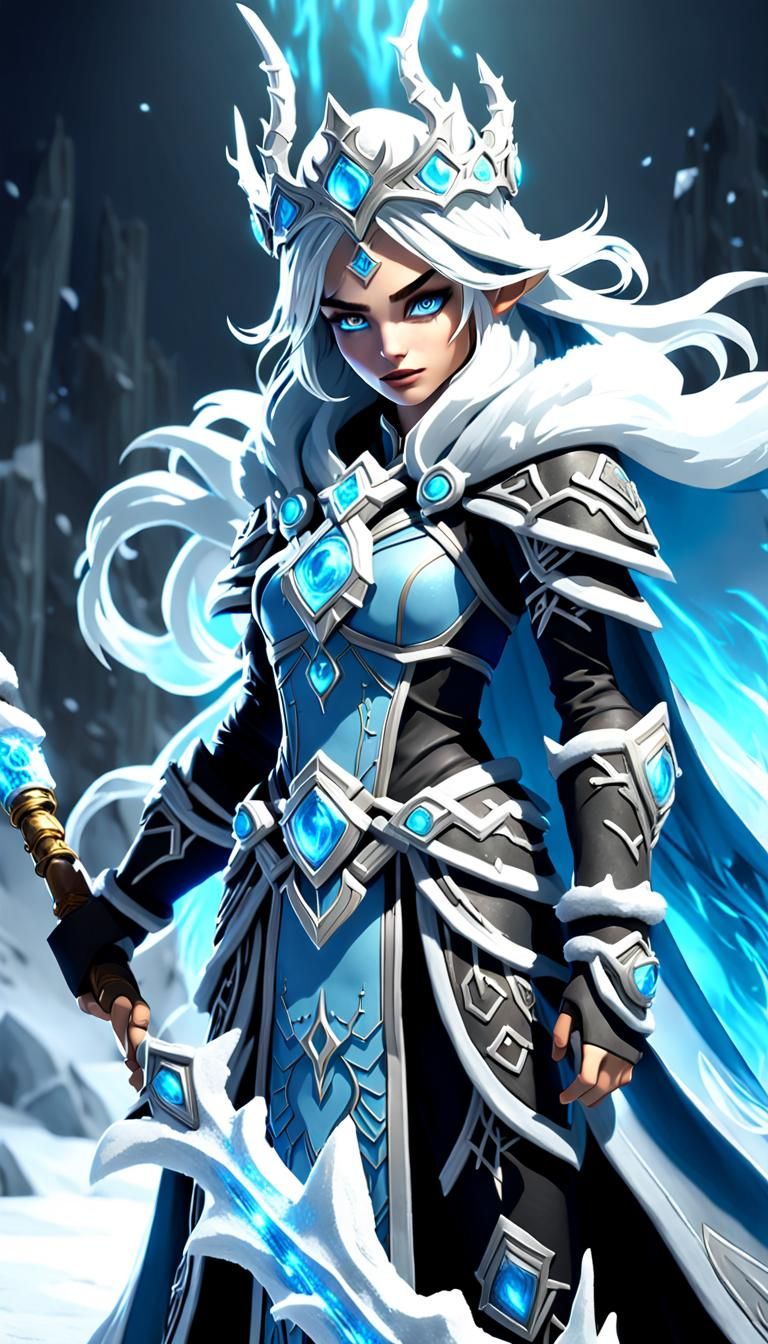 Ice Queen of WoW in Hyperrealistic 3D Render