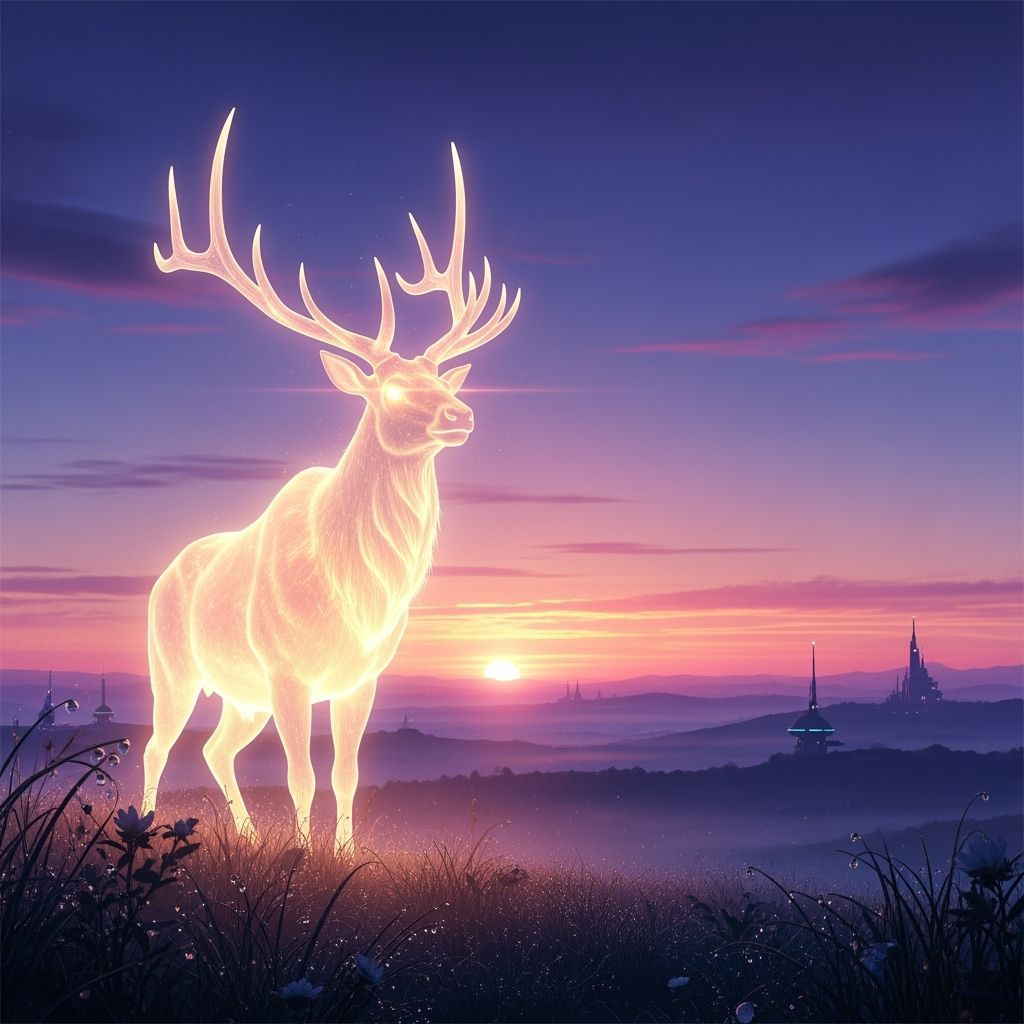 Majestic Solar Elk at Golden Dawn Horizon