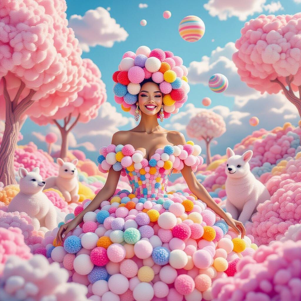 Pom Pom World: A Surreal Macro Photograph