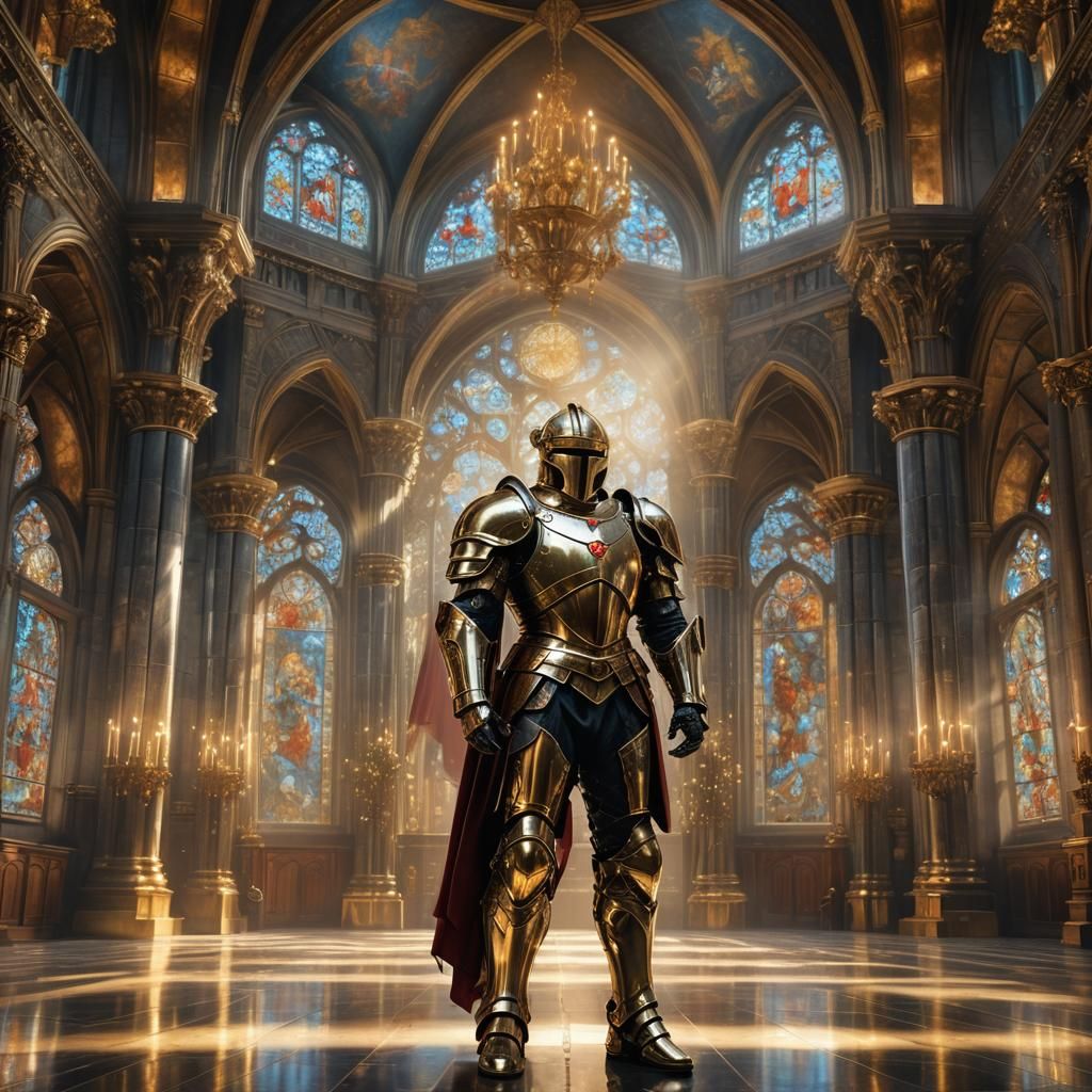 Empty Armor in Majestic Fantasy Hall