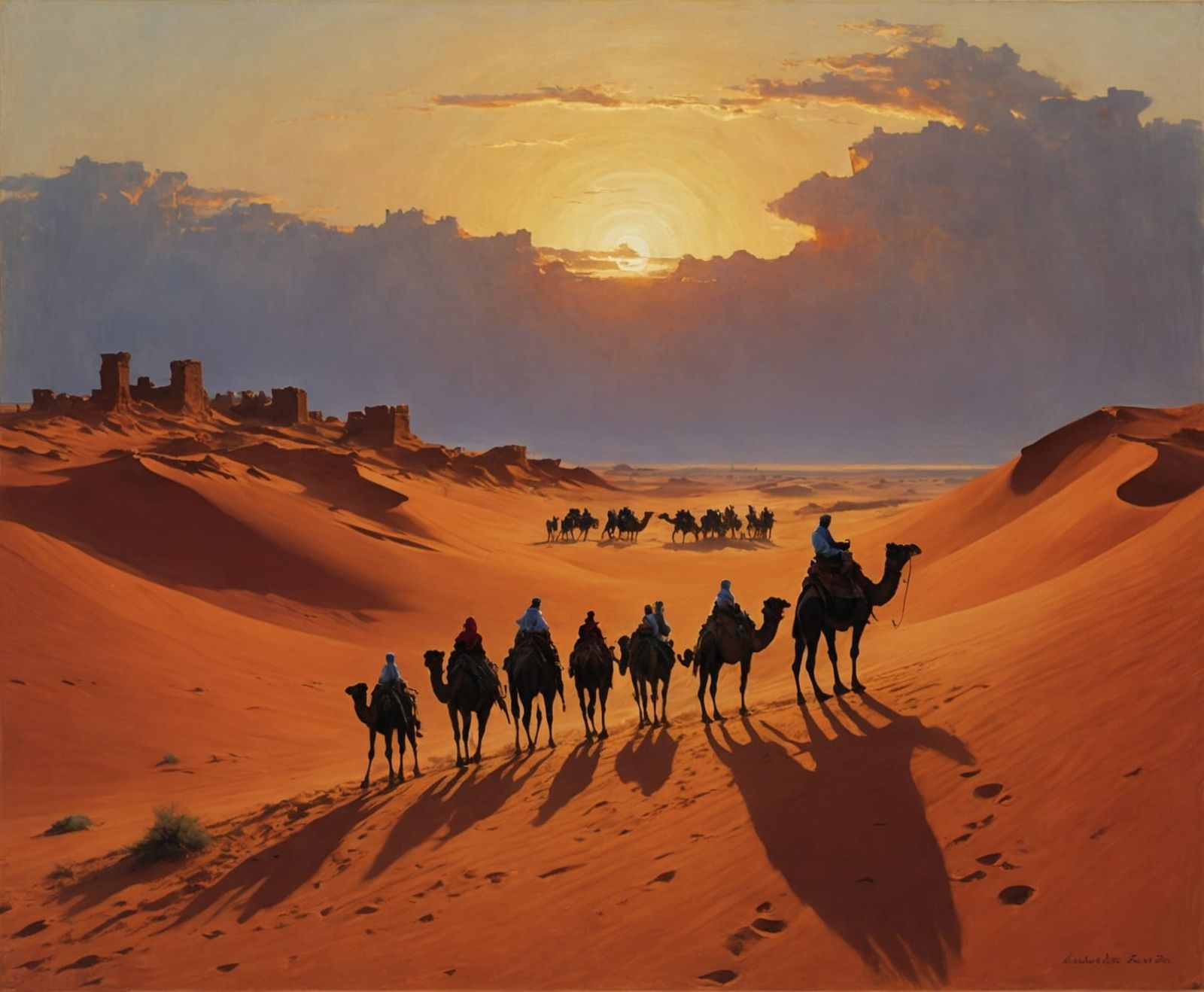 Surreal Desert Masterpiece at Sunset