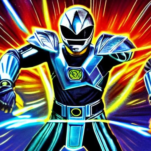 Silver Ranger Defeated in Super Sentai Art