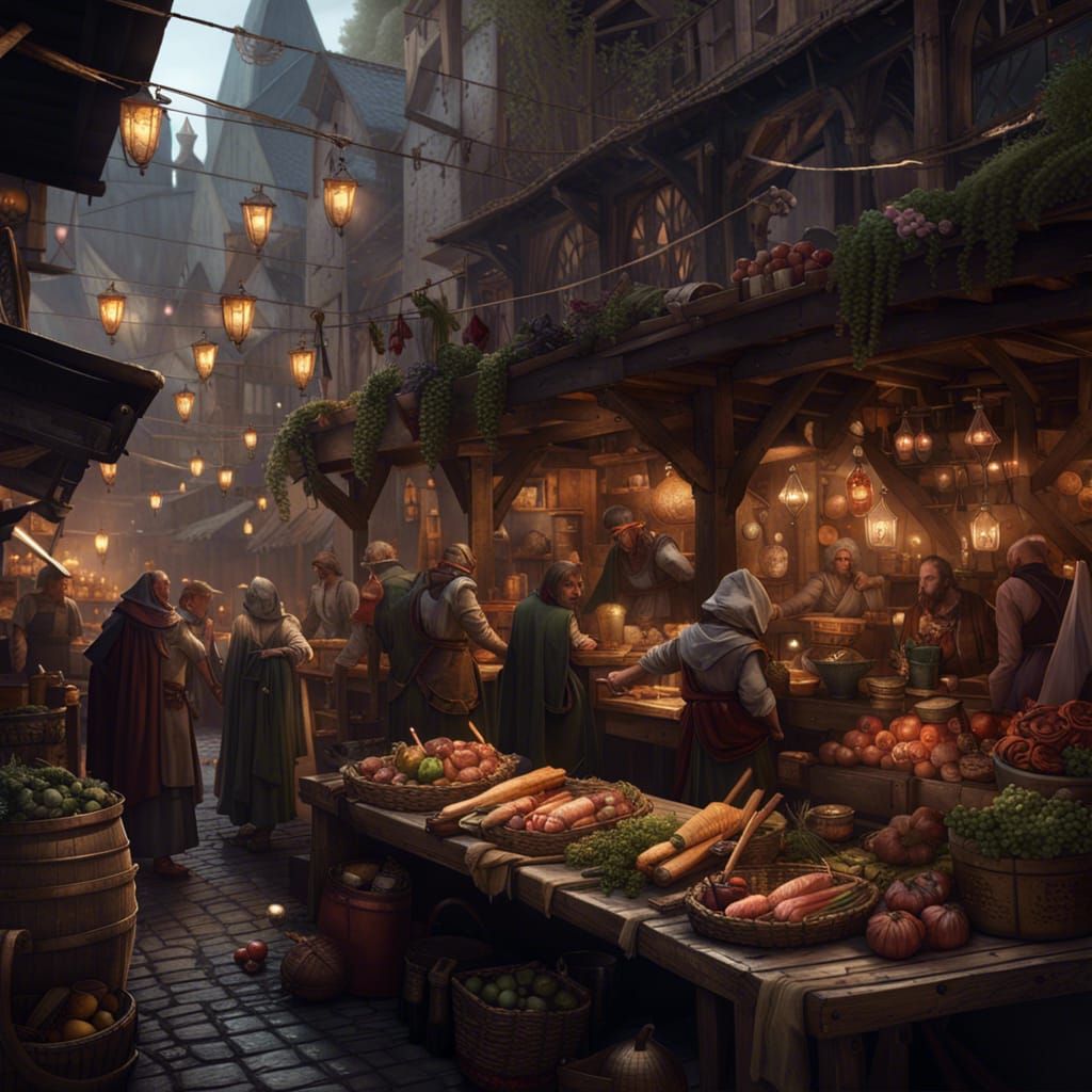 Dark Fantasy Medieval Market in Unreal Engine