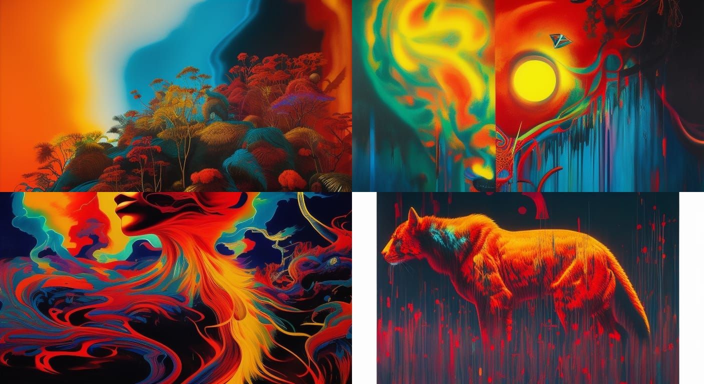 Liquid Tiger Silhouette in Inkpunk Minimalism