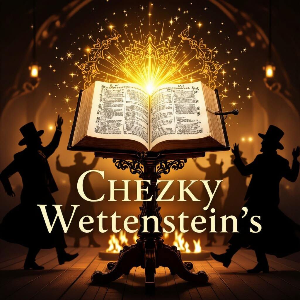 Chassidic Logo Design with Gemara and Golden Light