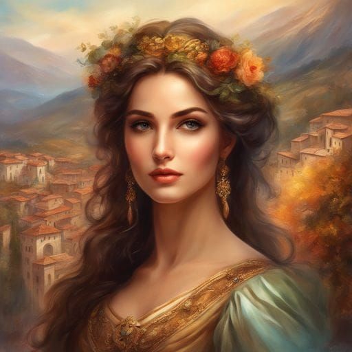 Beautiful Italian Noble Woman Portrait