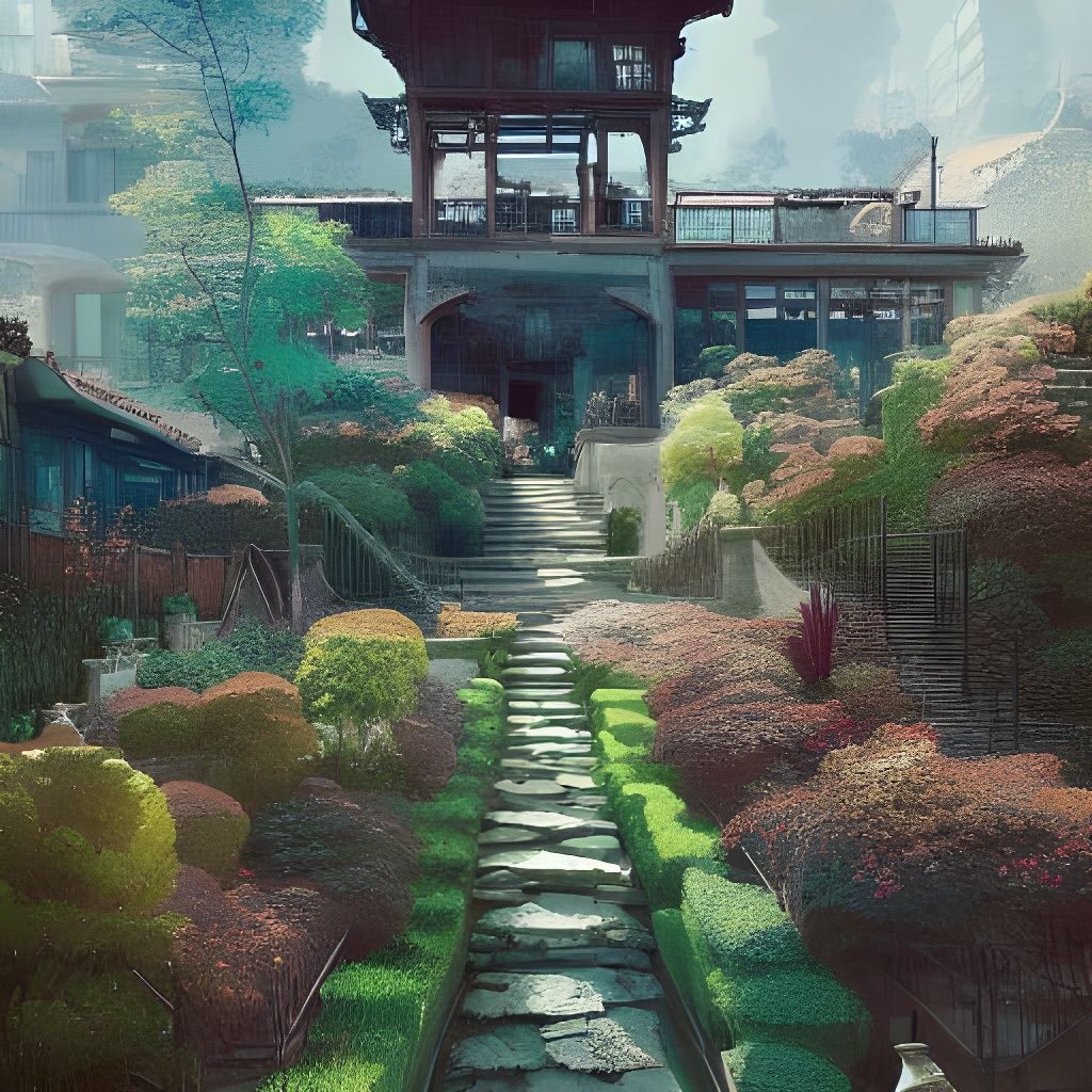 Terraced Garden Cities: Hyperdetailed Fantasy Art