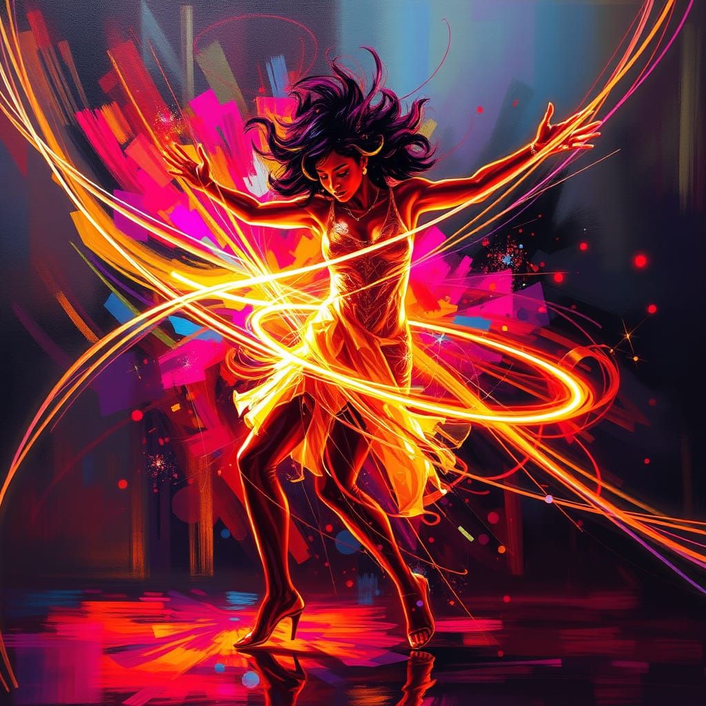 Dynamic Techno Dancer in Razzledazzle Lighting