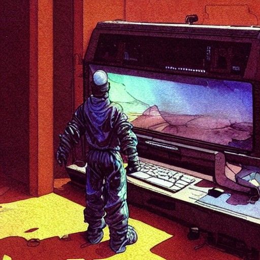 Post-Apocalyptic Cassette Futurism Sci-Fi Watercolor