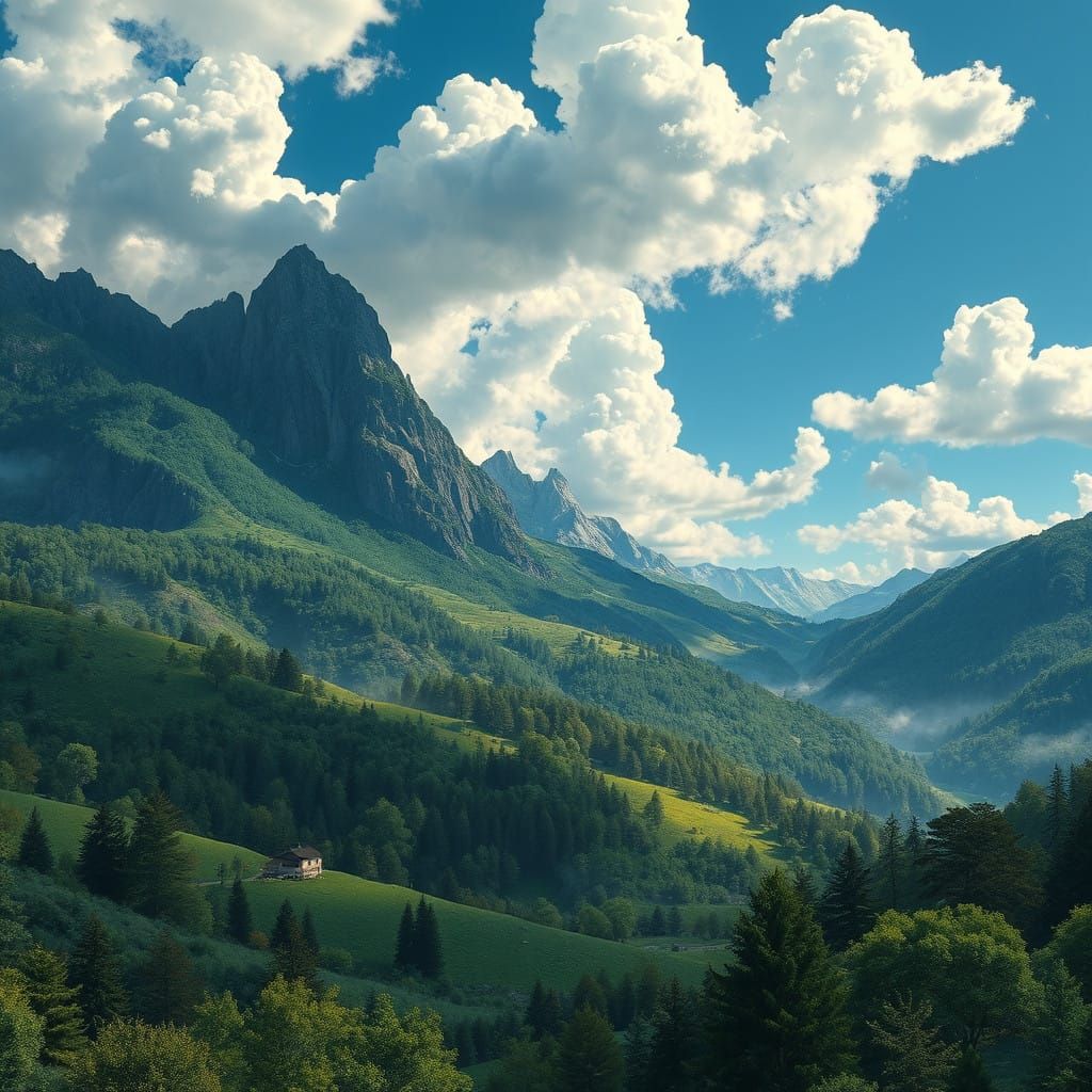 Epic Summer Landscape in Detailed Matte Painting Style