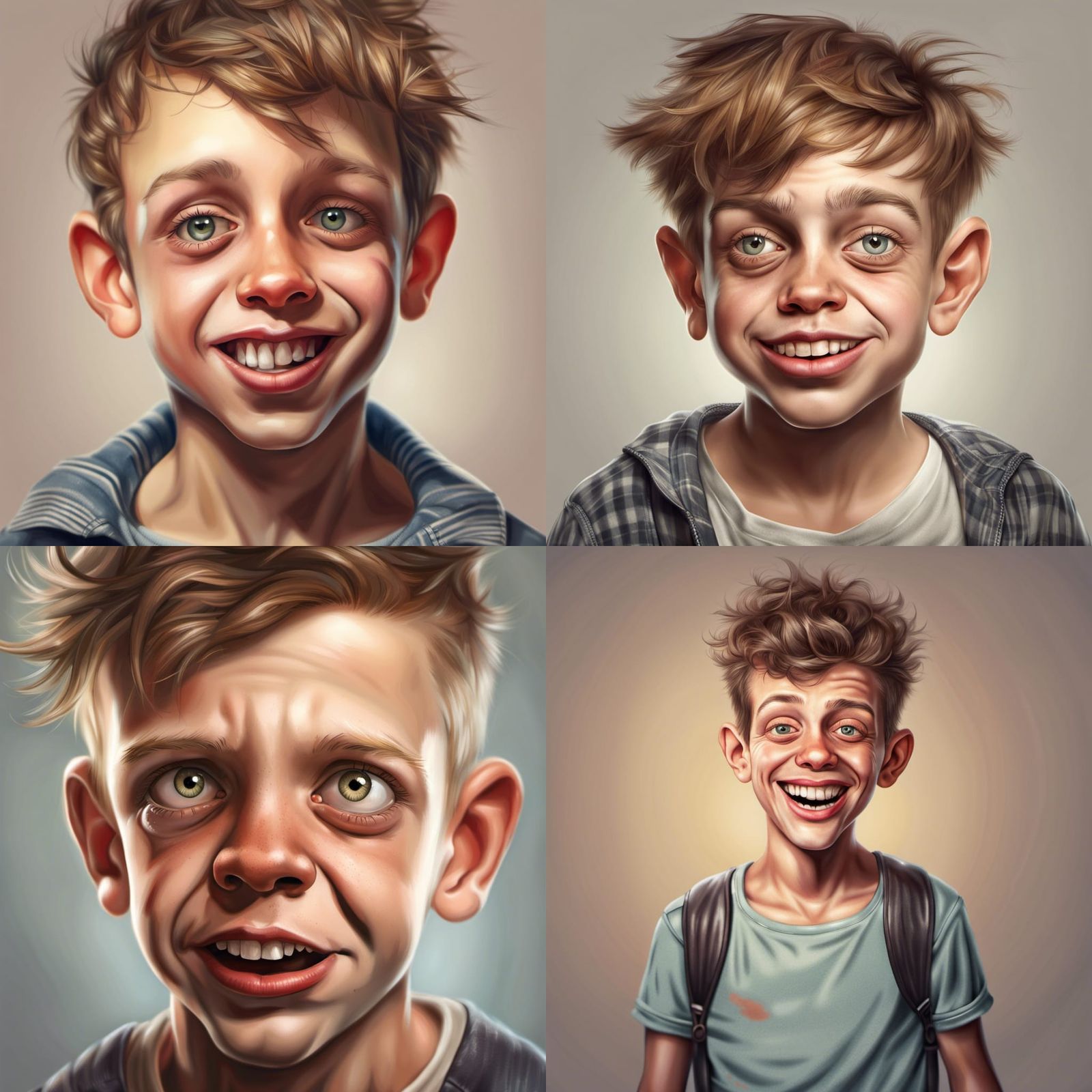 Photorealistic Portrait of a Flirting Boy