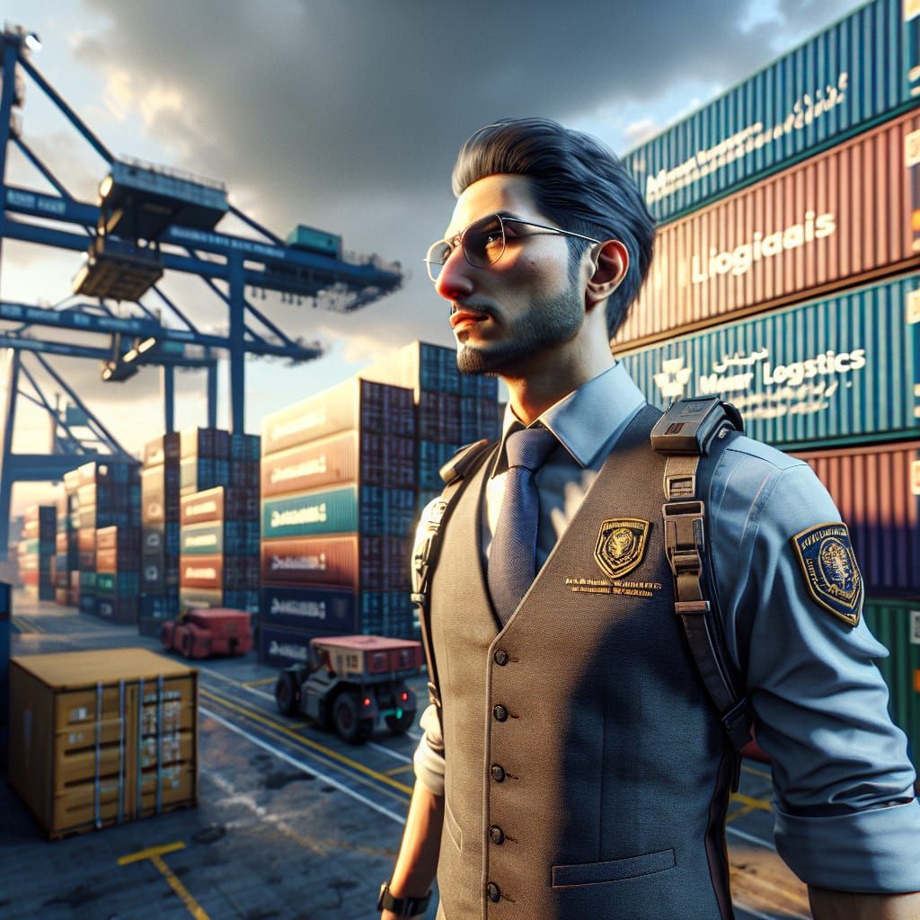 Man at Mehr Logistics Holding: 3D Maritime Scene