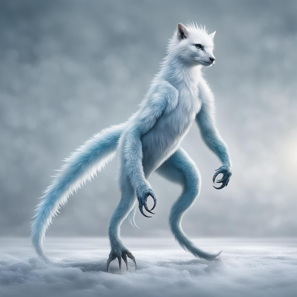 Icy Blue Bipedal Creature with Razor Spikes