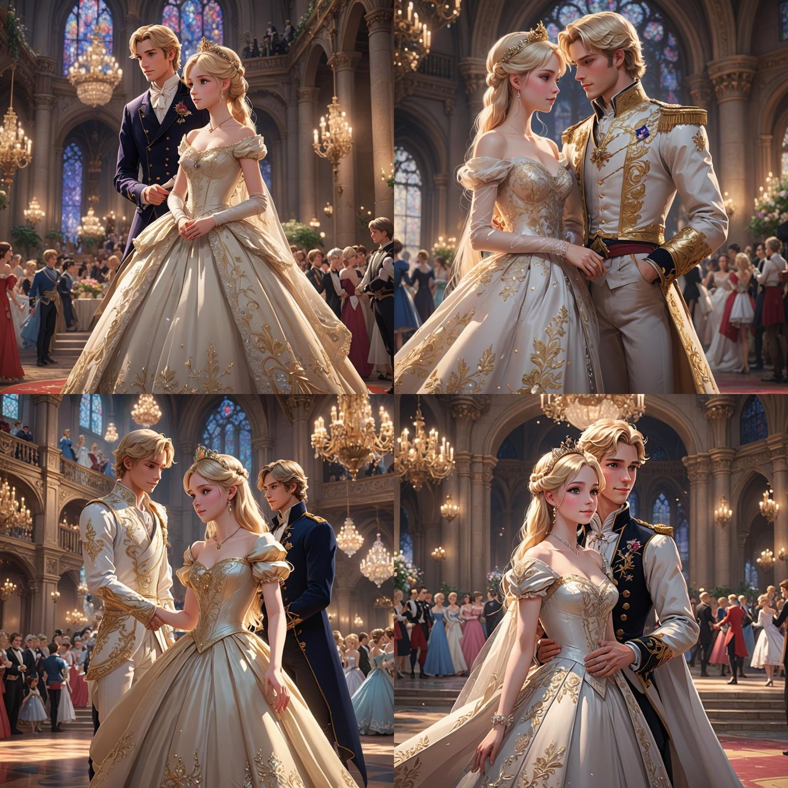 Blonde Princess Meets Prince: 3D Anime Art