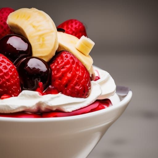 Delicious Banana Split in Professional Photography Style