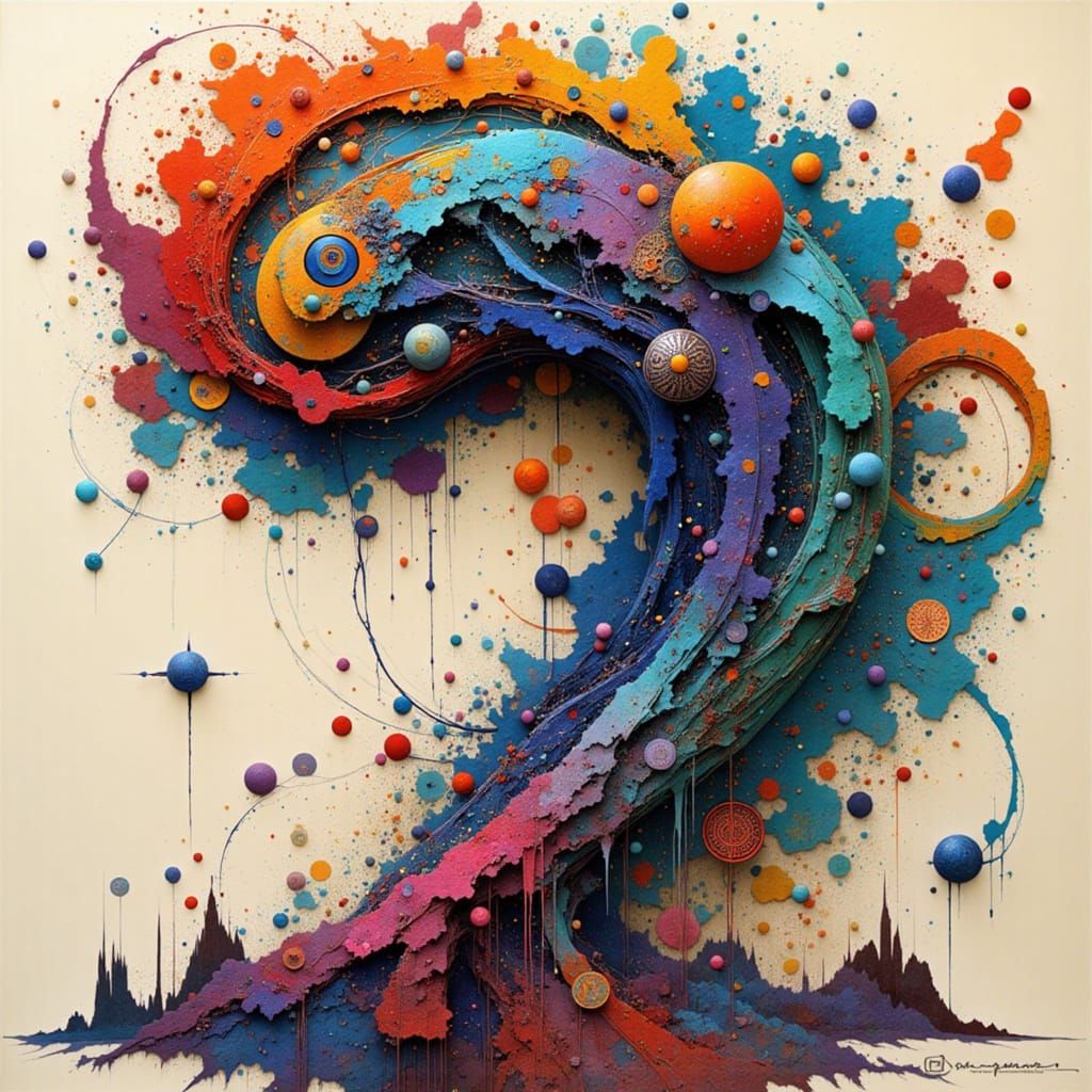 Ethereal Vortex in Vibrant Complementary Hues