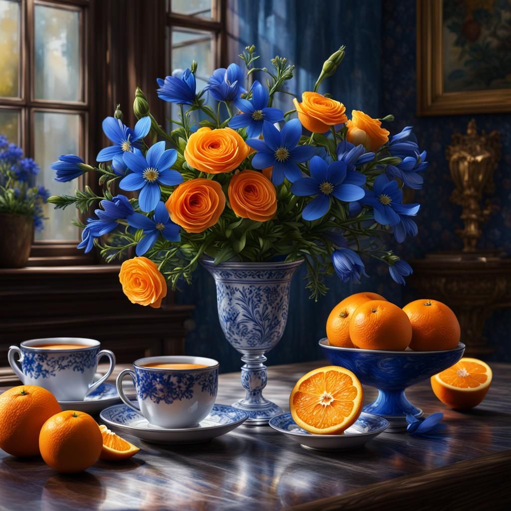 Orange Juice and Blue Flowers: Digital Matte Painting