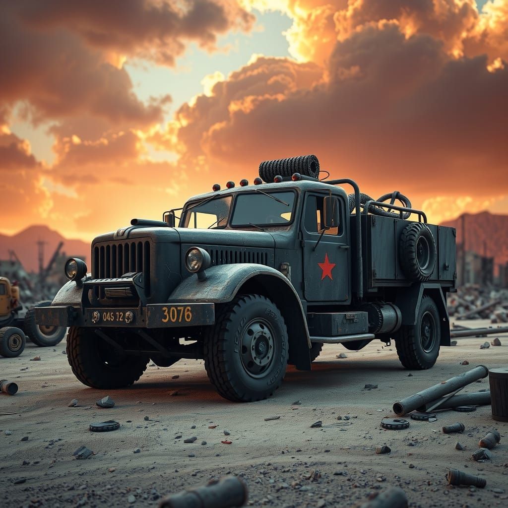 Battered Soviet Truck in Mad Max Apocalypse