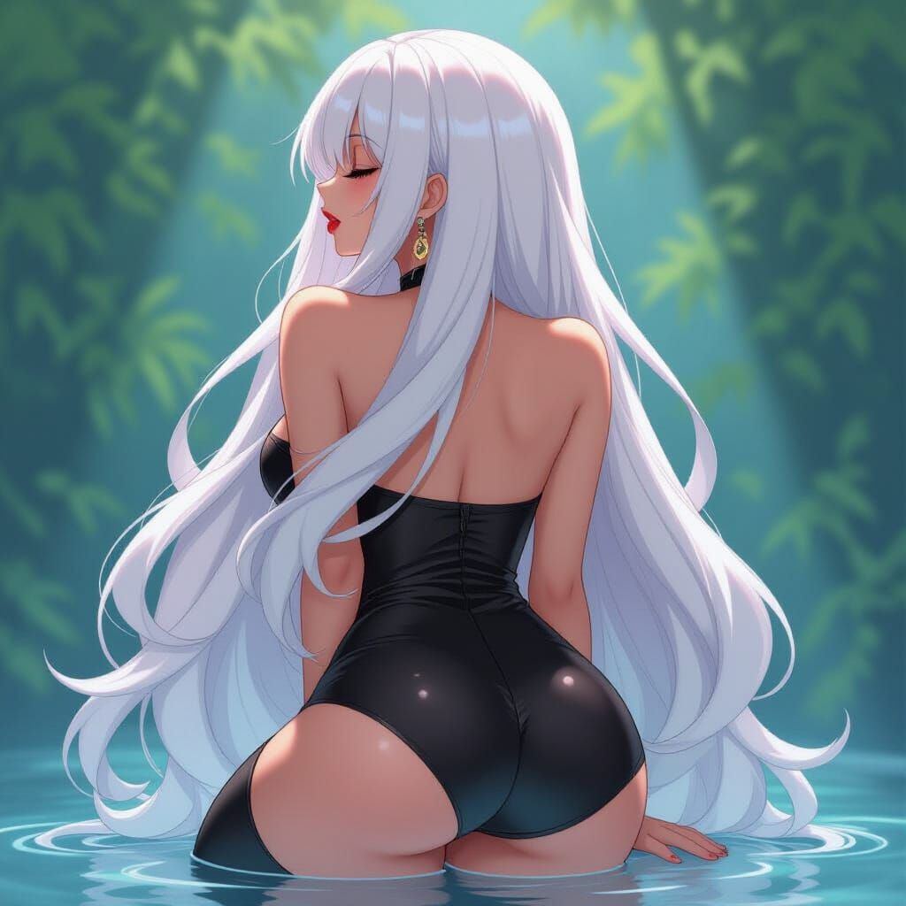 Anime Woman in Short Dress, Voluptuous Figure