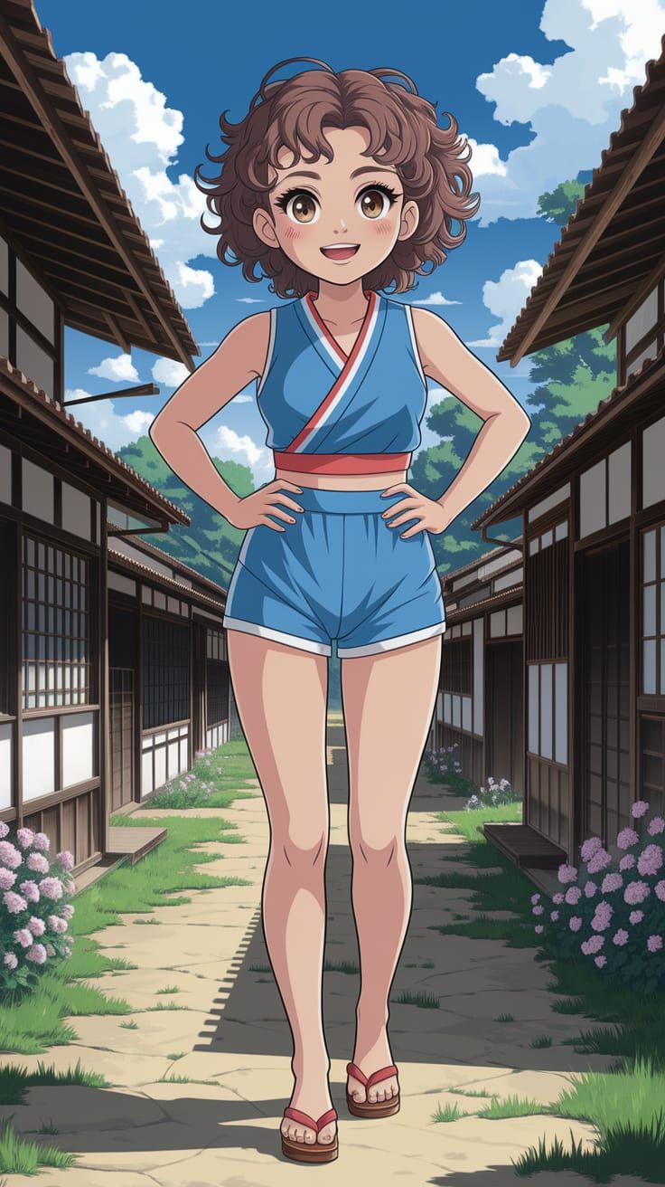Confident Tomboy in Summer Village, Anime Style