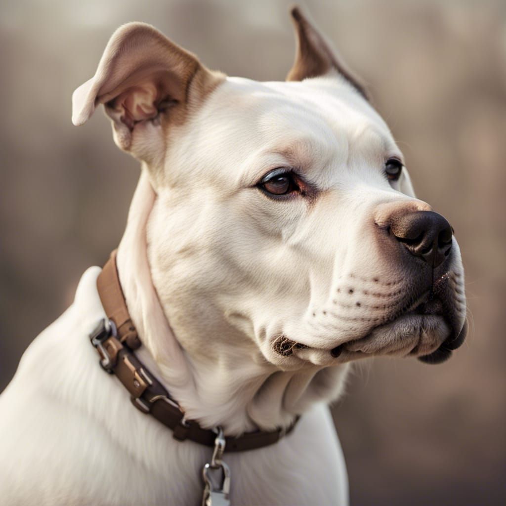 White Mixed Breed Dog Portrait in 8K