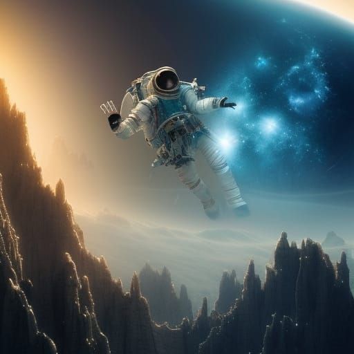 Spacepunk Princess Lost in Space: Digital Matte Painting