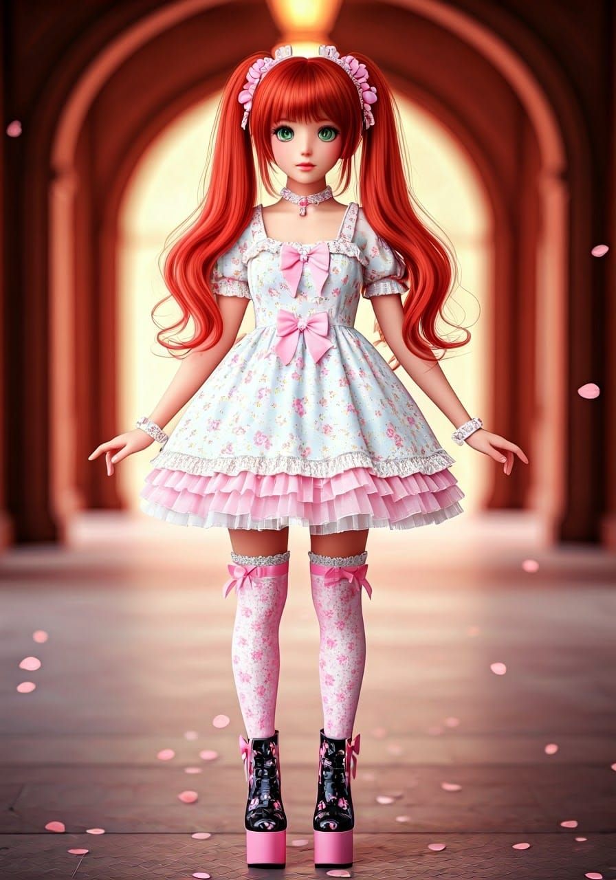 Japanese Princess in Cherry Blossom Wonderland