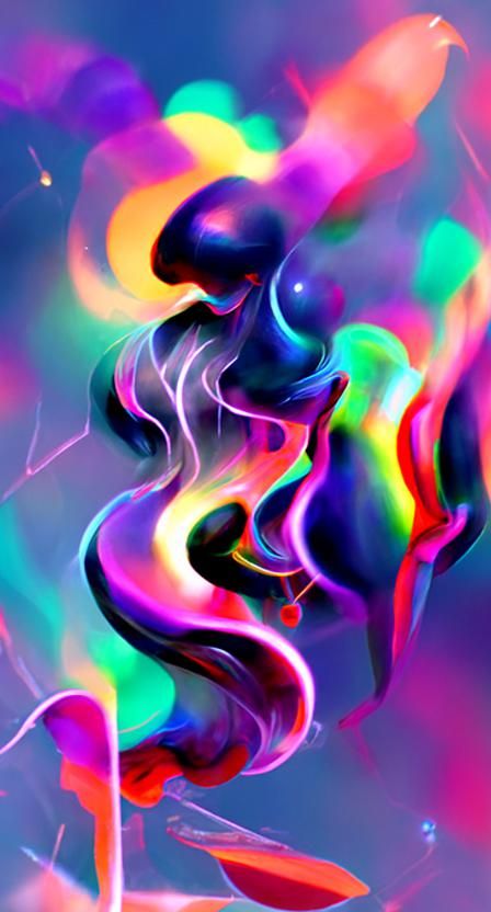 Astral Holographic Dopamine Illustration in Mixed Media