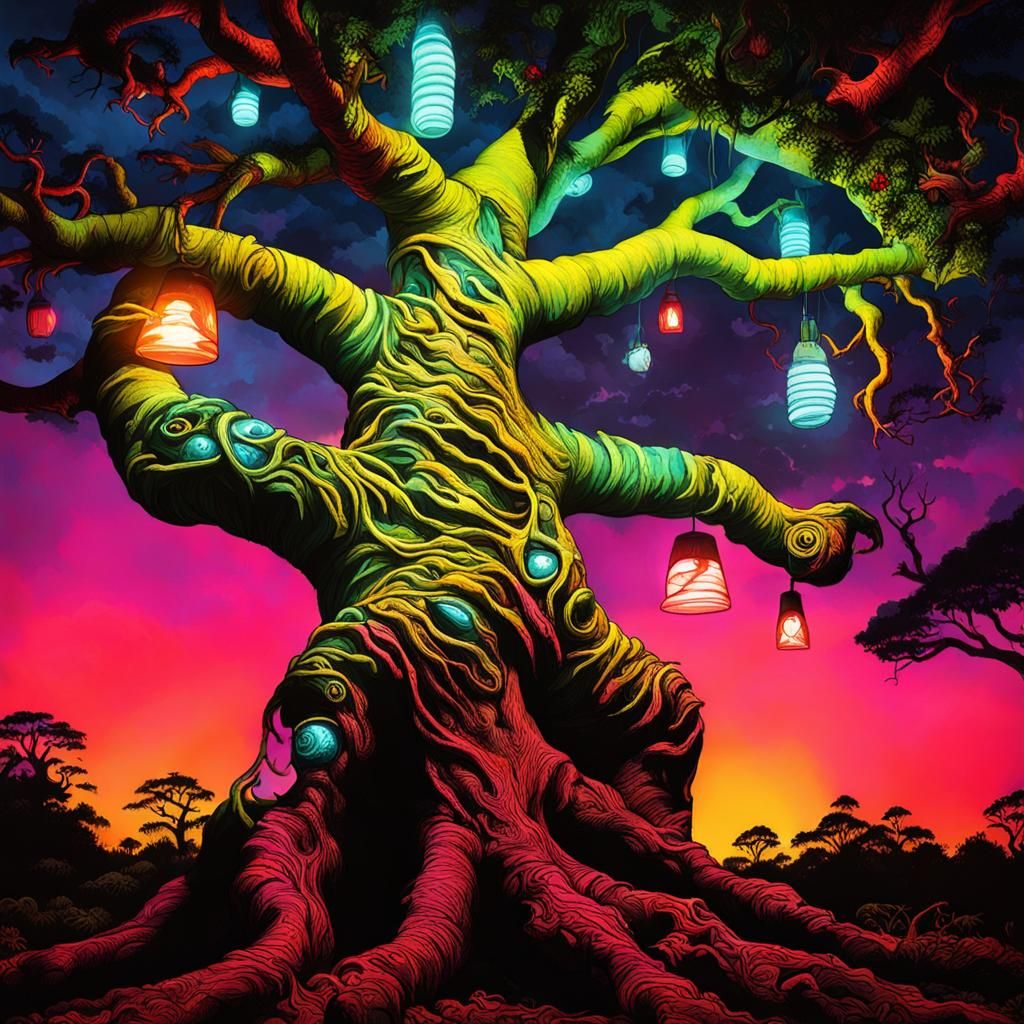 Surreal Melting Creatures in a Whimsical Forest