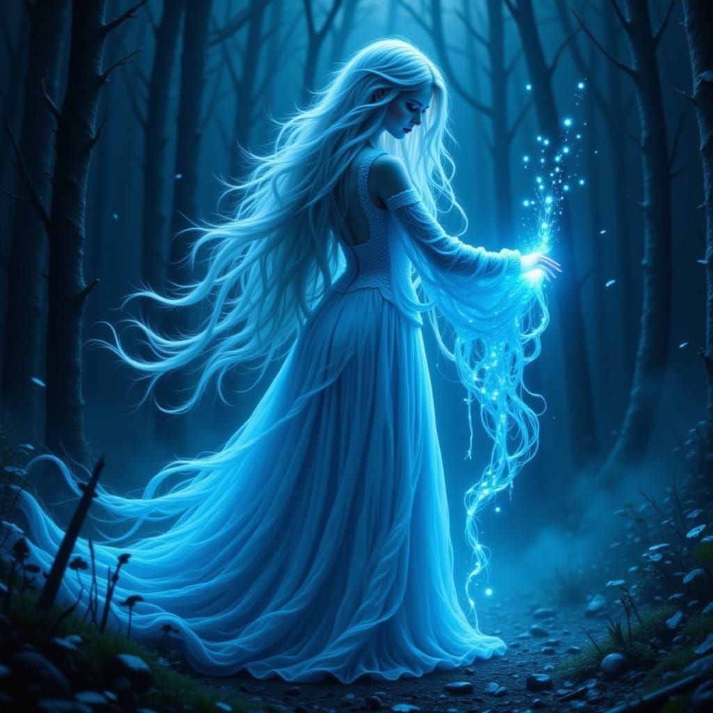 Terrifying Beauty in Glowing Dress