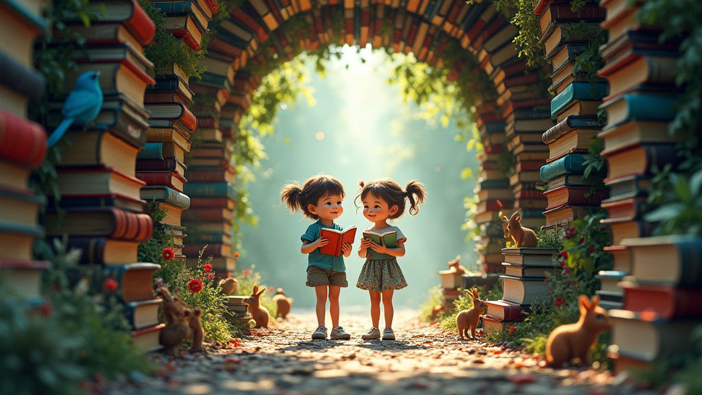 Children Discover Book Wonderland Adventure