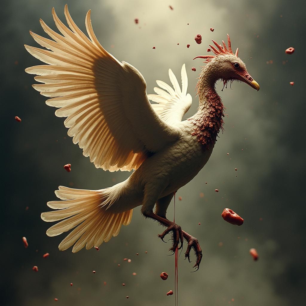 Bird Resurrection Scene Inspired by Gustave Doré