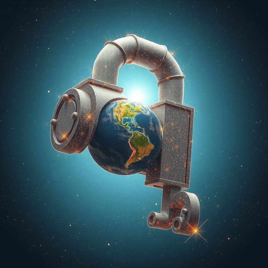 Stardust Key Unlocks Earth in Surreal Digital Art