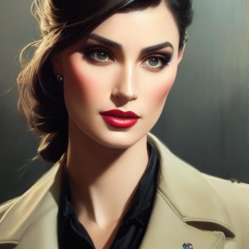 Realistic Portrait of a Woman in Vintage Style