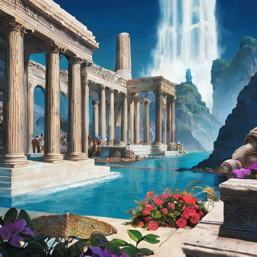 Epic Atlantean Harbor in Neoclassical Style
