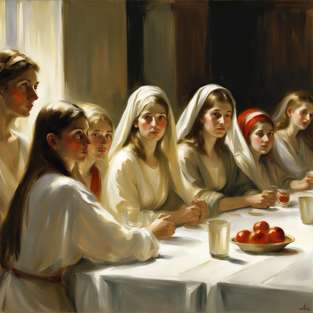 Females at the Last Supper in 3D