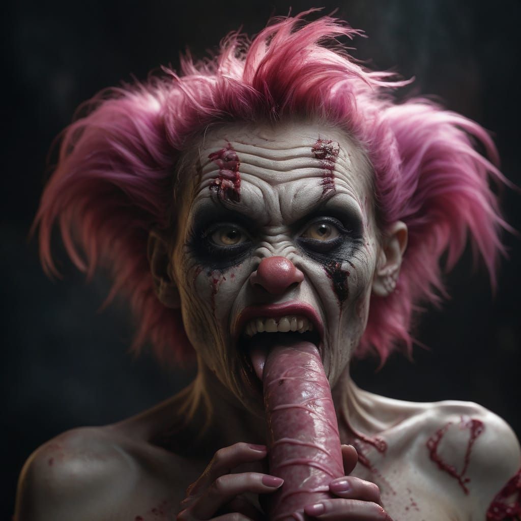 Dark Fantasy Portrait of a Zombie Monkey Burlesque Dancer