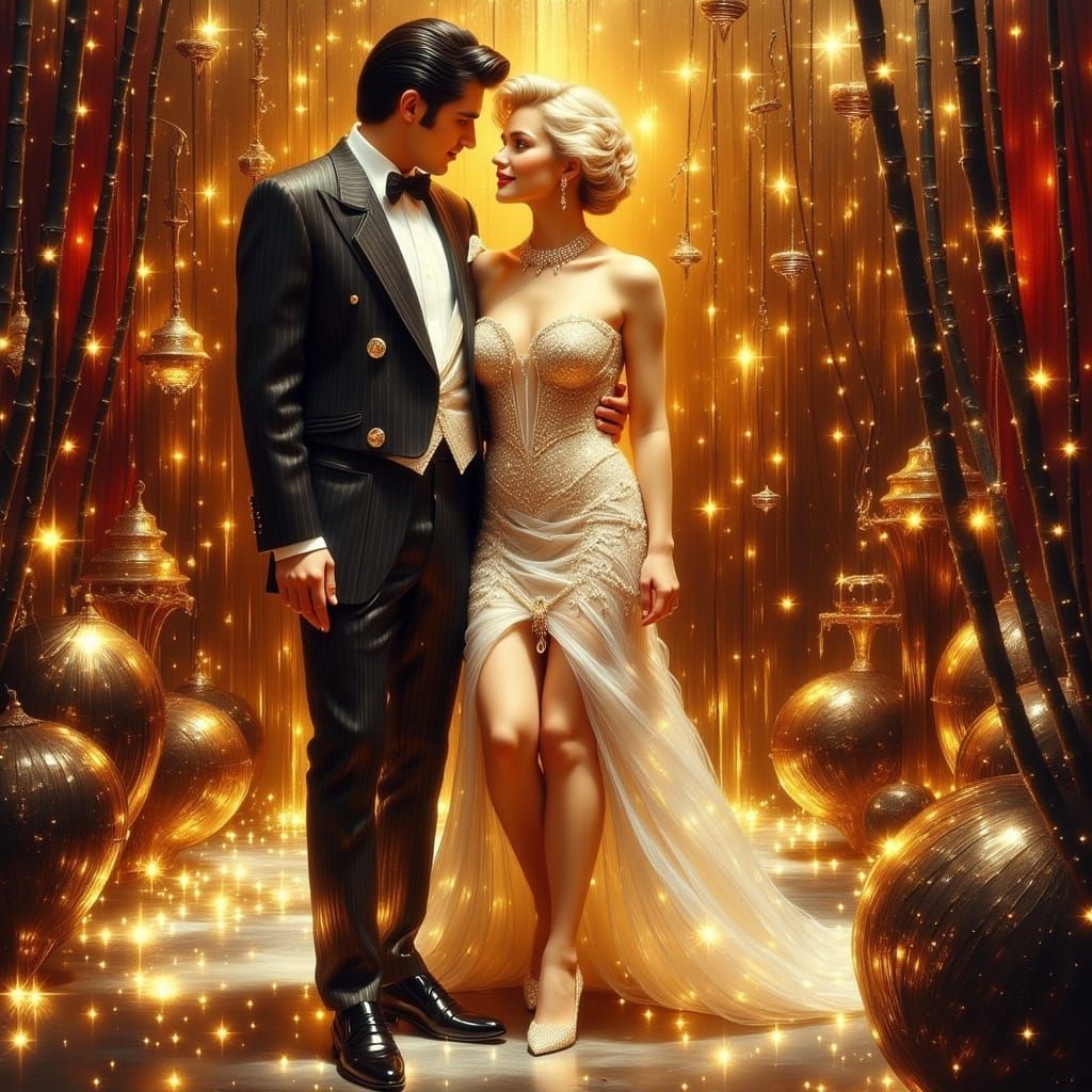 Glamorous Old Hollywood Night in Maximalist Impressionist St...