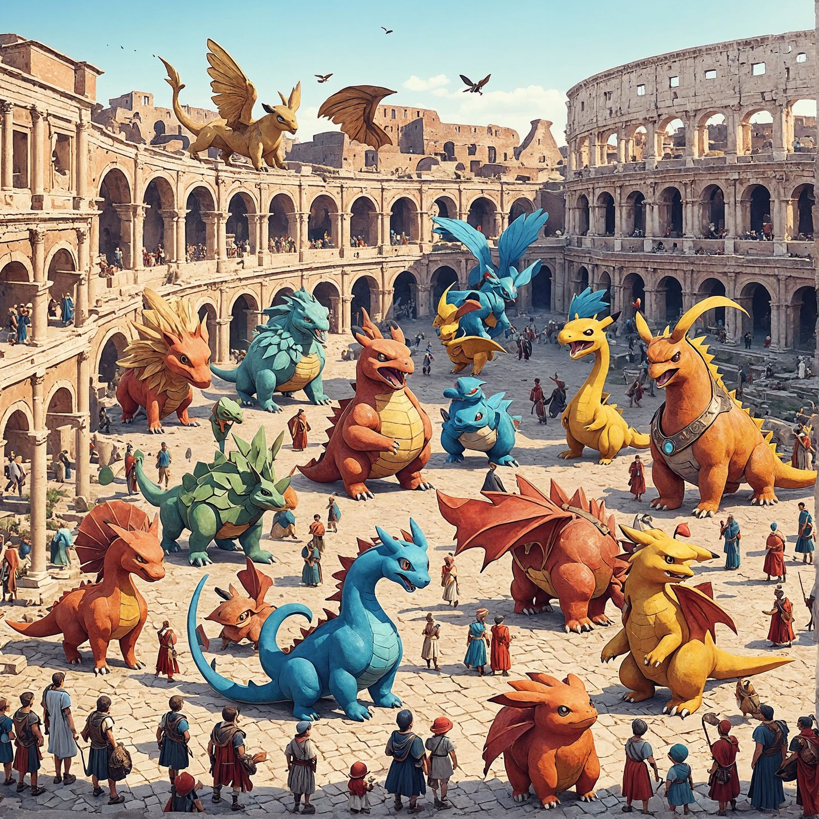 Ancient Rome Reimagined with Mythical Creatures