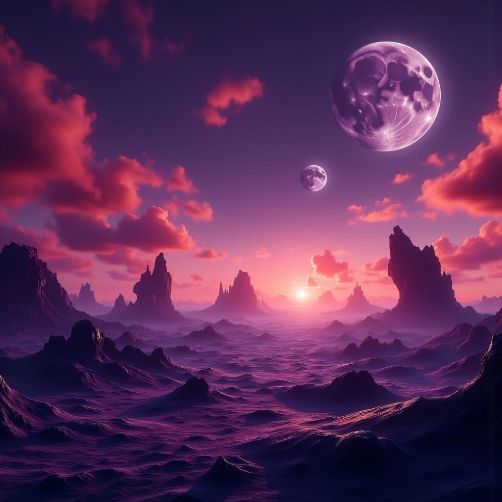 Alien Desert at Twilight: A Science Fiction Concept