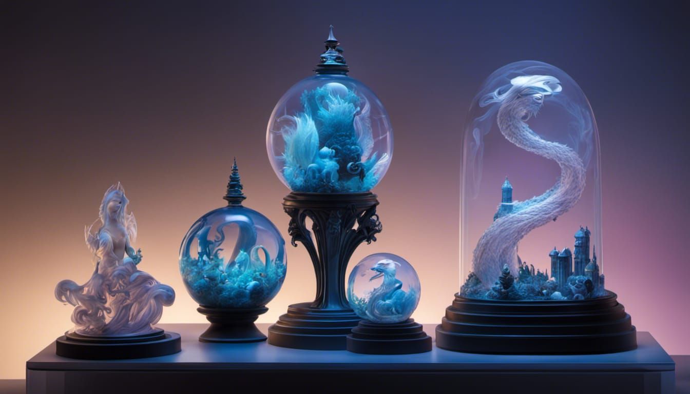 Various Magical Items under Glass