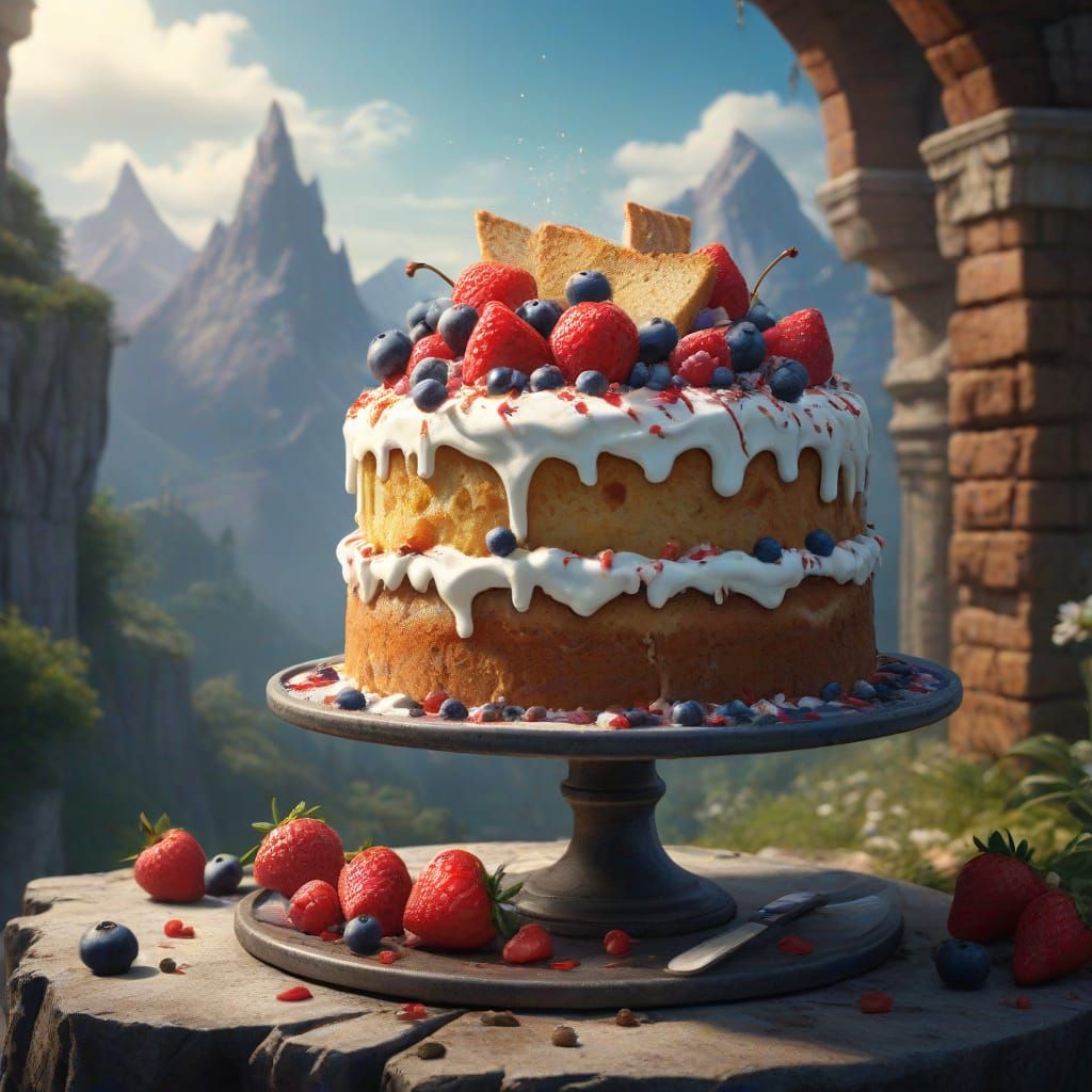 Angel Food Cake Day Fantasy Art