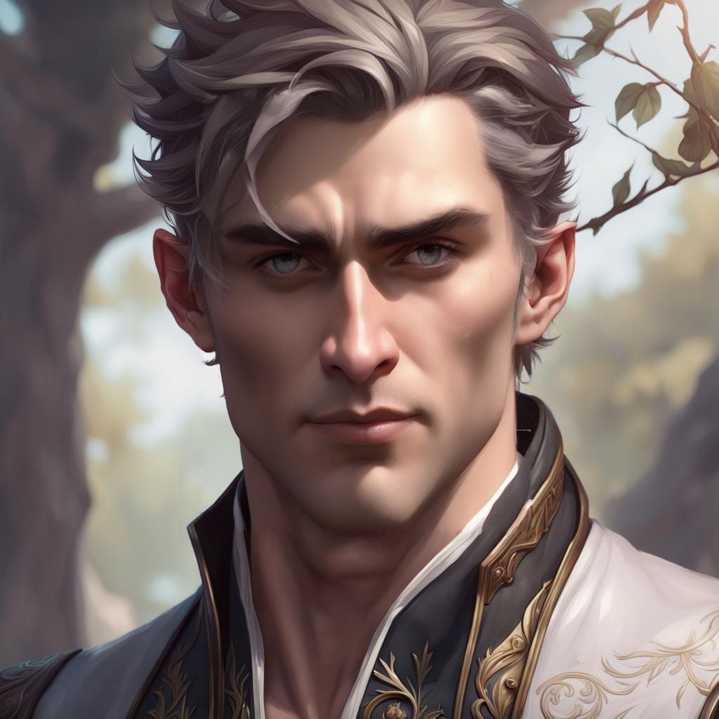 Godric Blackthorn Portrait in Hyperdetailed Style