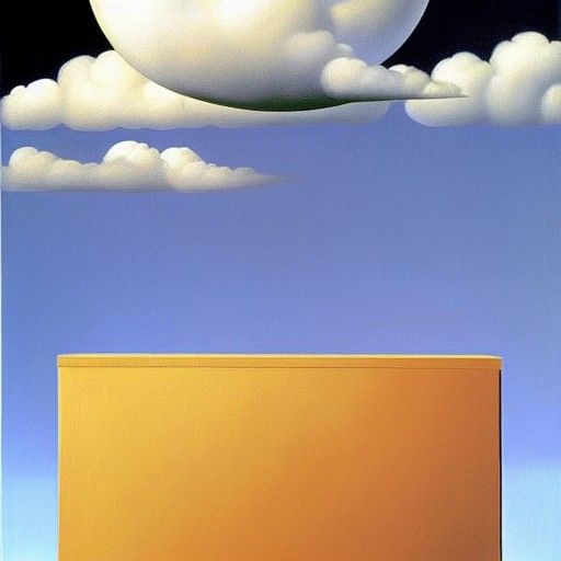 Isaac Newton discovers gravity, by Rene Magritte